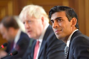 Boris Johnson and Rishi Sunak. The Government extended furlough from the end of October 2020. One in eight workers were furloughed on December 31.
