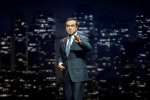 Carlos Ghosn, when he was CEO of Nissan, during the unveiling of the next generation crossover – the all-new Nissan Qashqai