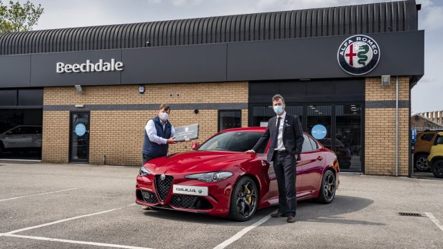 Boss posing outside Beechdale