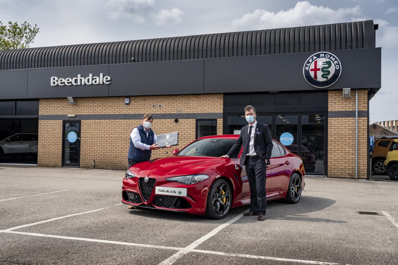 Boss posing outside Beechdale
