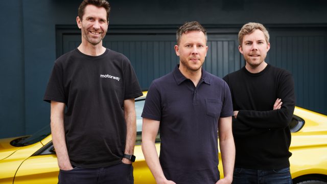 From left, Motorway co-founders Alex Buttle, Tom Leathes, Harry Jones