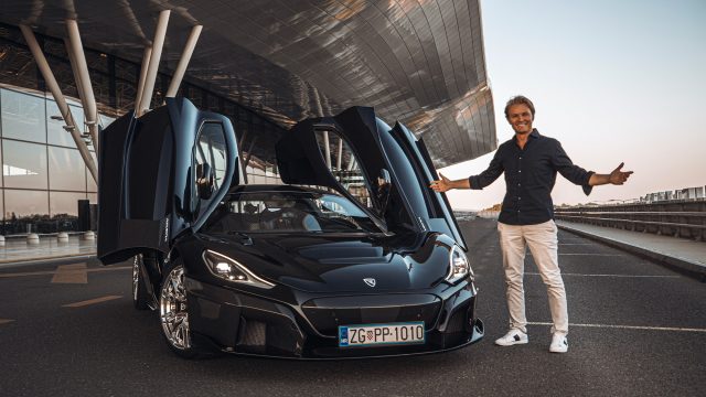 Nico Rosberg and his Rimac Nevera, via PA