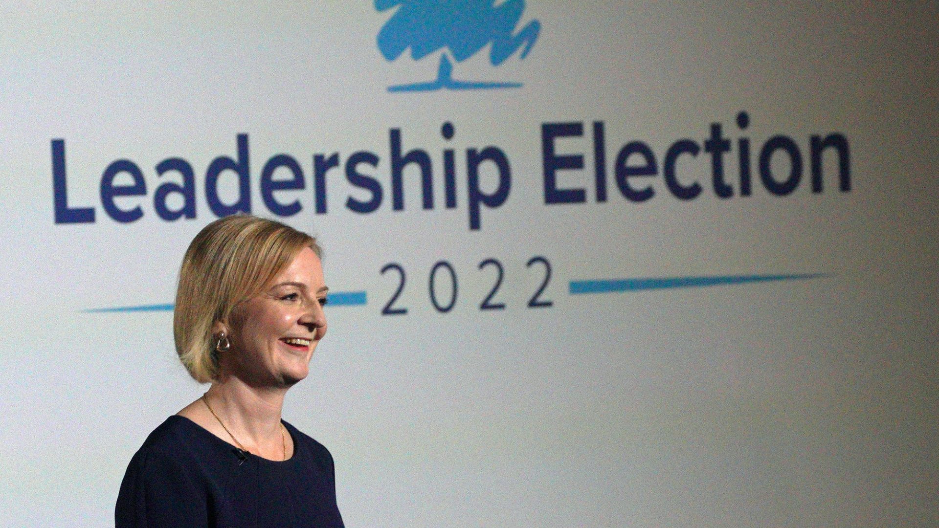 Liz Truss at leadership announcement, via PA