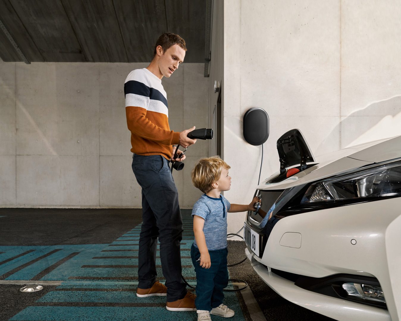 Nissan sales home charging stock image