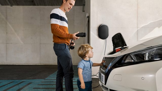 Nissan sales home charging stock image