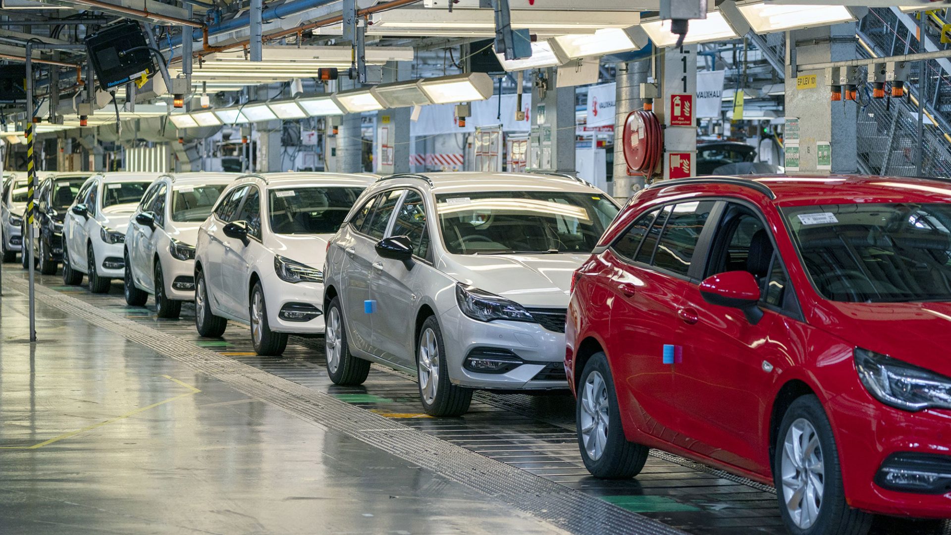 New car production stock pic via PA. Vauxhall Astra assembly line at Vauxhall’s Ellesmere Port plant