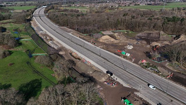 An empty section of the M25 between Junctions 10 and 11