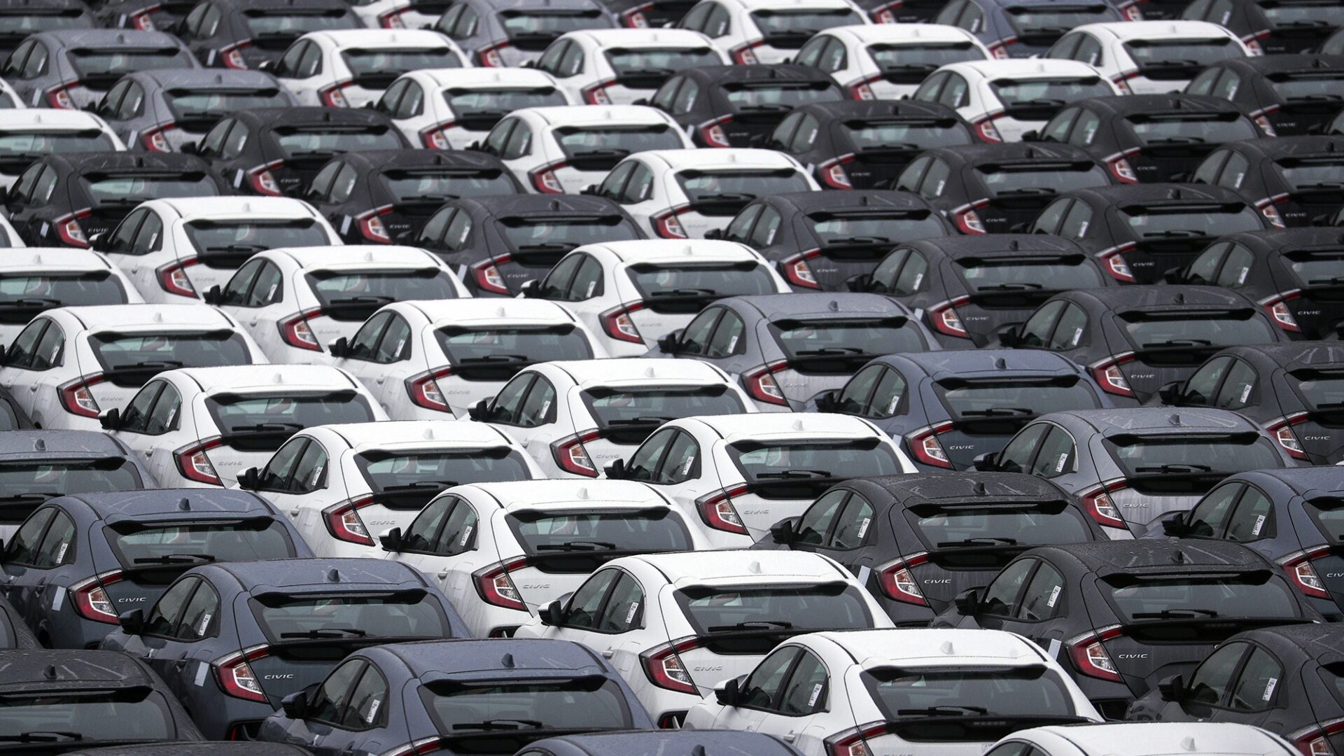 New cars at the port of Southampton, via PA