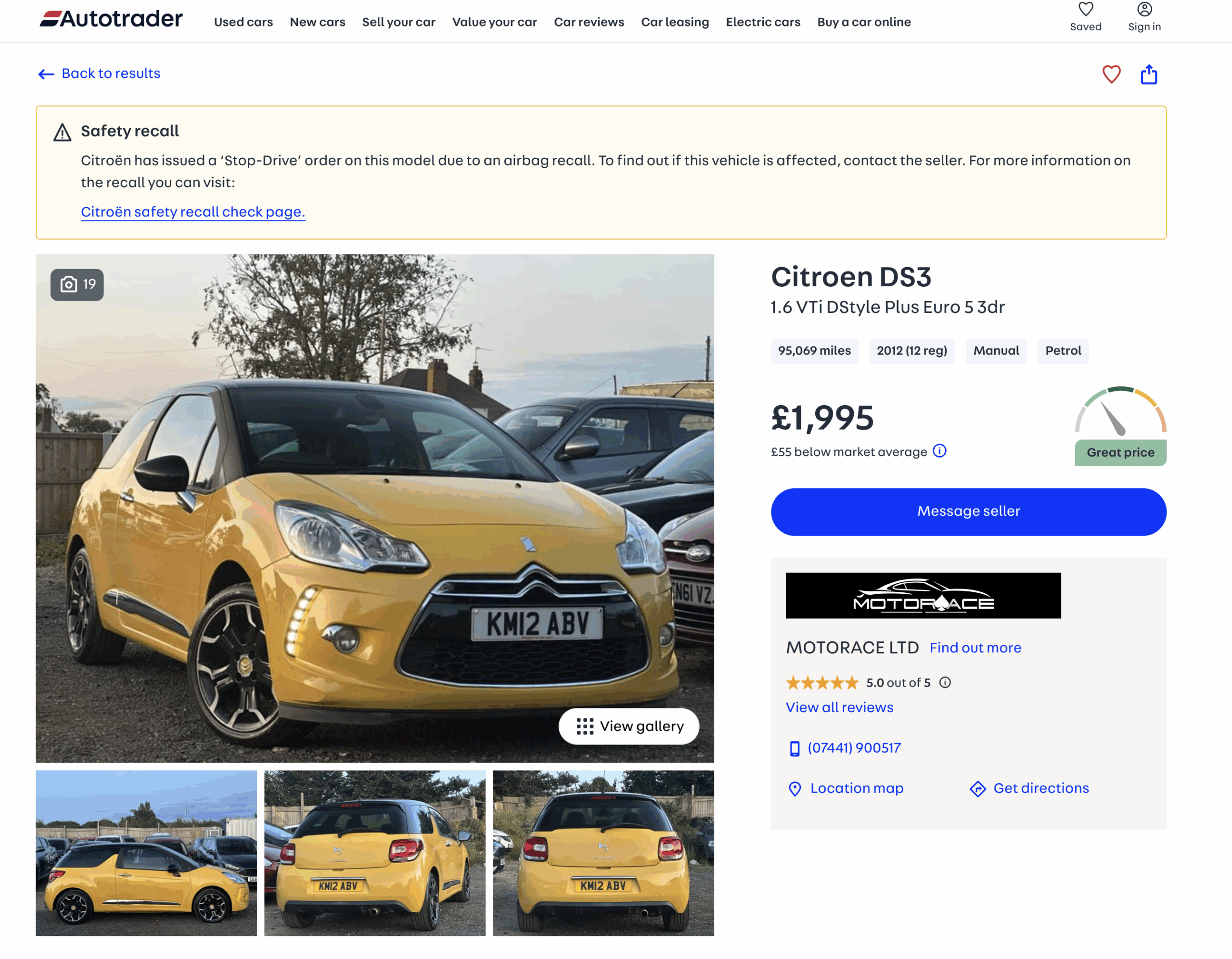 Auto Trader recall warning