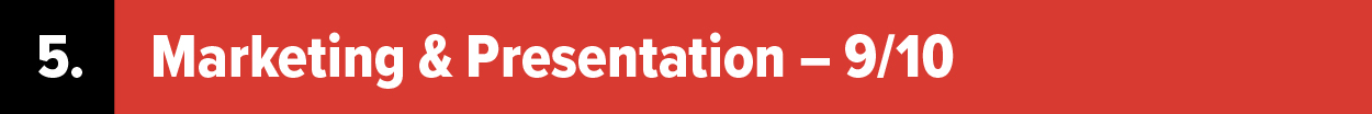 5. Marketing and presentation