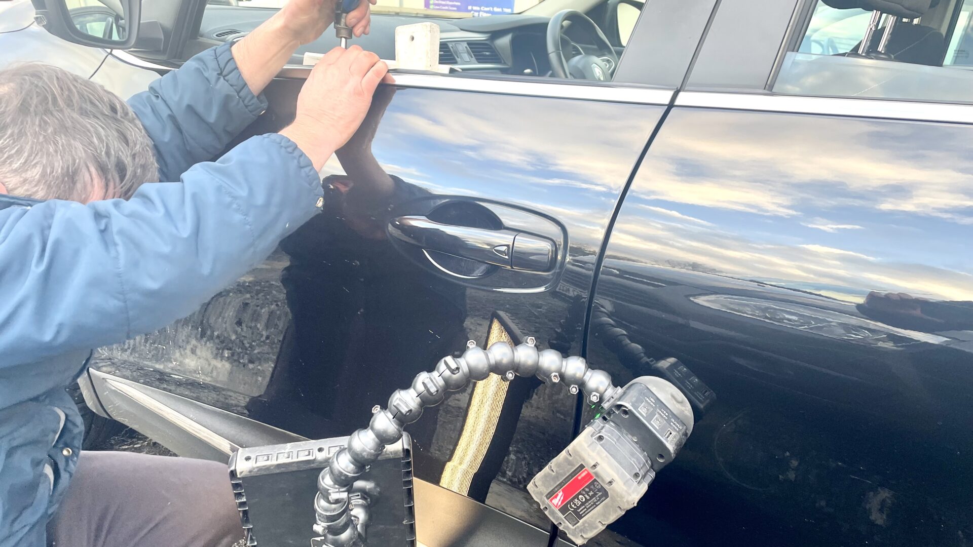Panel dents on a used car