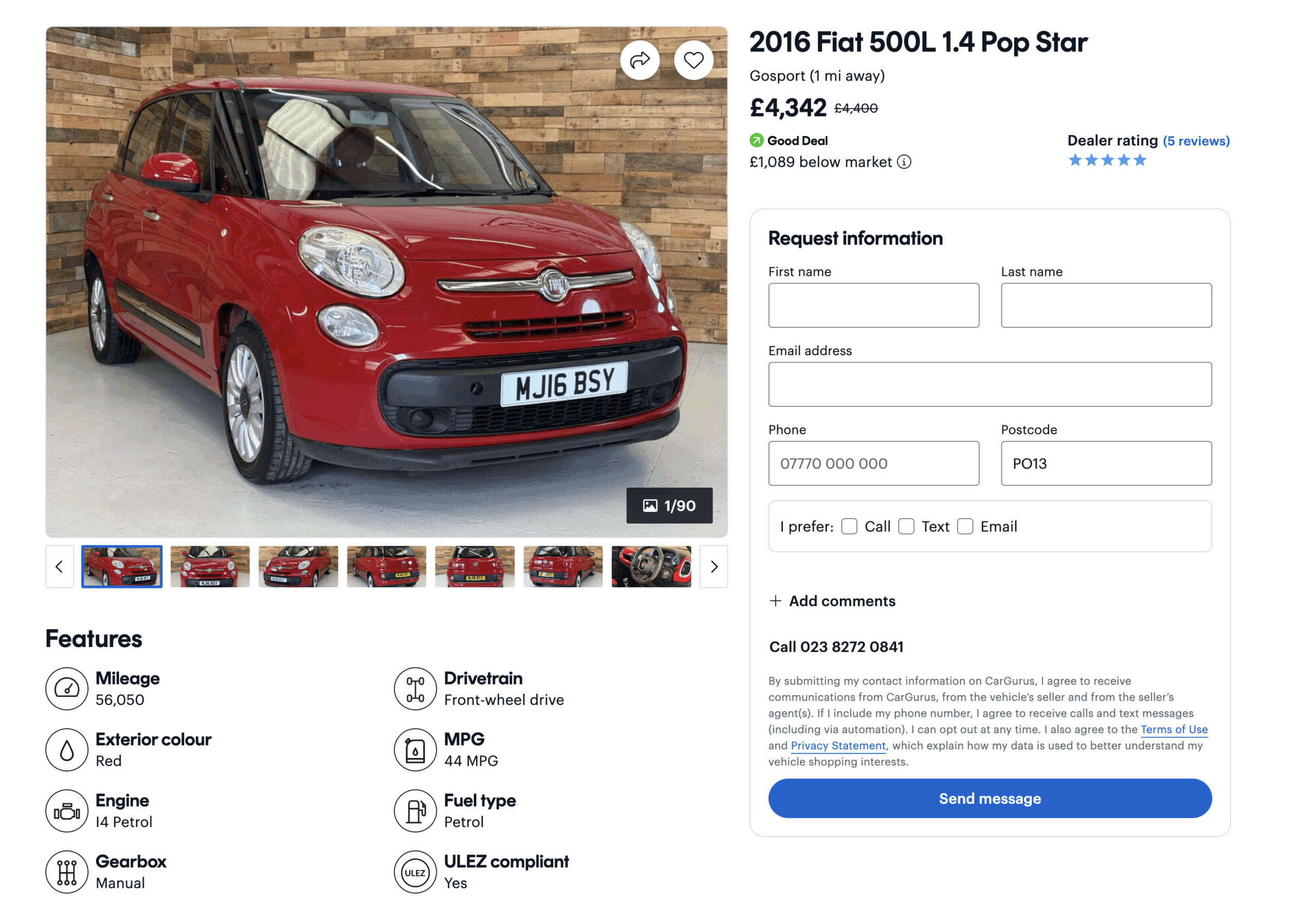 Cargurus screenshot CCC