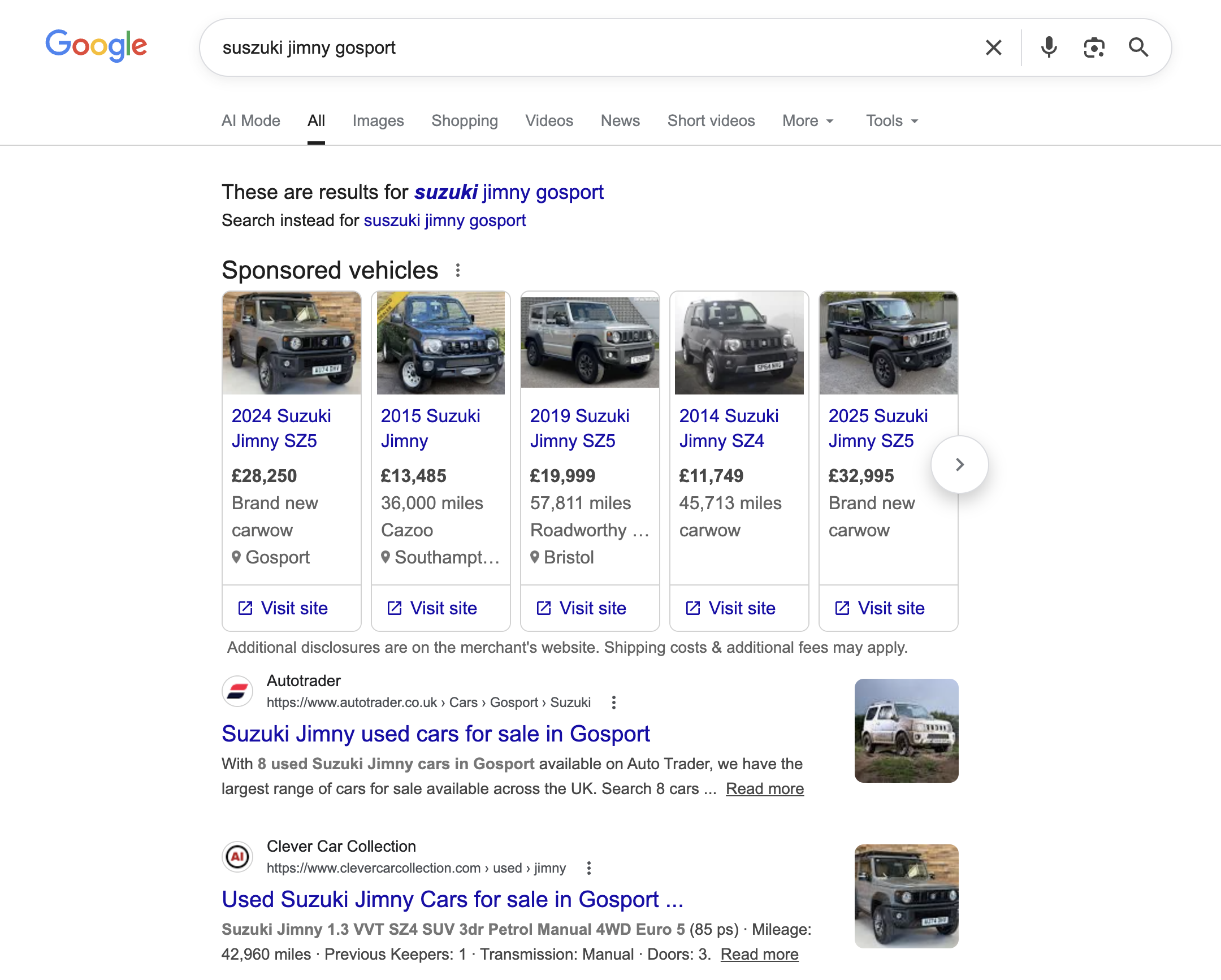 Google Vehicle Ads